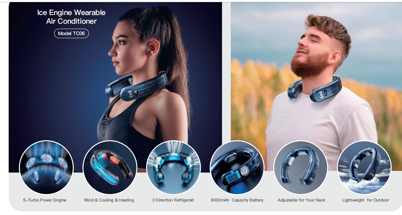 Wintech Ice Cooling & Heating Neck Air Conditioner - Neck Cooler Neck Fan That Blow Cold Air