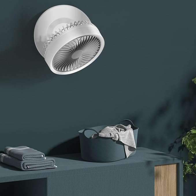 8-Inch Portable USB Rechargeable Desk Fan – Quiet, Battery-Operated with Adjustable Speeds for Home, Office, and Bedroom Use
