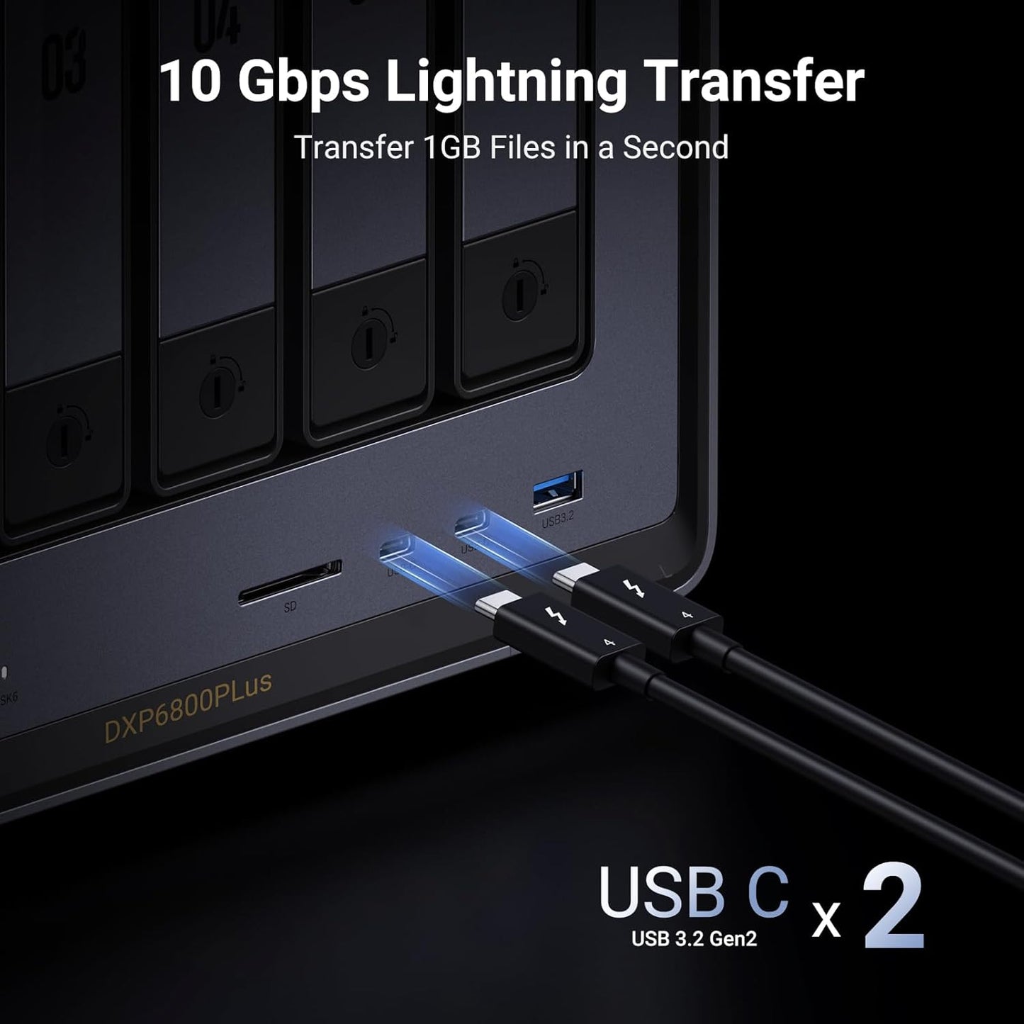 UGREEN NASync DXP6800 Plus – 6-Bay High-Performance Desktop NAS - Intel Core i3-1215U | 6-Core Processor | 10GbE + 2.5GbE | 4K HDMI | Up to 196TB Storage | Diskless