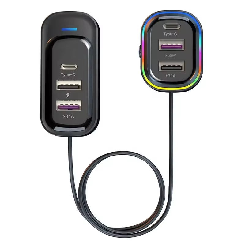 SONGAN 6 PORT CAR USB CHARGER WITH FAST CHARGING 66W