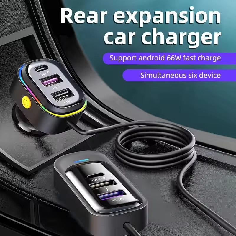 SONGAN 6 PORT CAR USB CHARGER WITH FAST CHARGING 66W