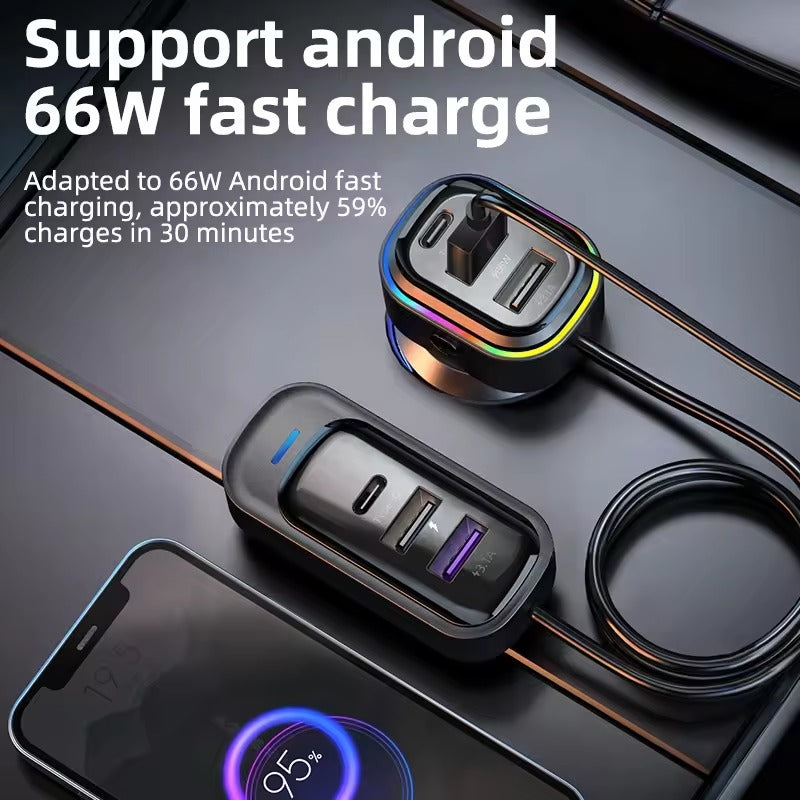 SONGAN 6 PORT CAR USB CHARGER WITH FAST CHARGING 66W