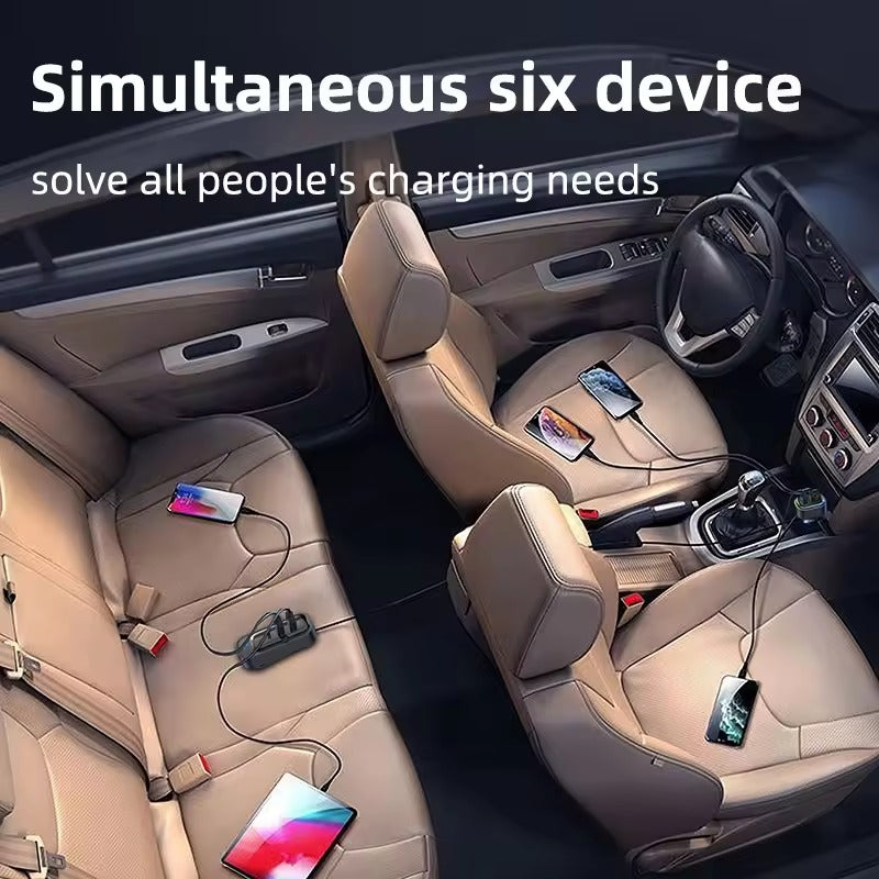 SONGAN 6 PORT CAR USB CHARGER WITH FAST CHARGING 66W