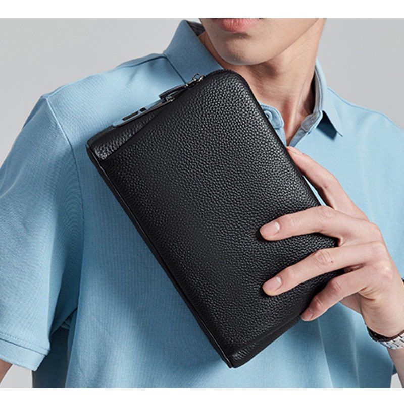 Men's Bag Fingerprint Lock/ Genuine Leather/ Envelope Bag/ Clutch Bag/ Business and Fashion Clutch