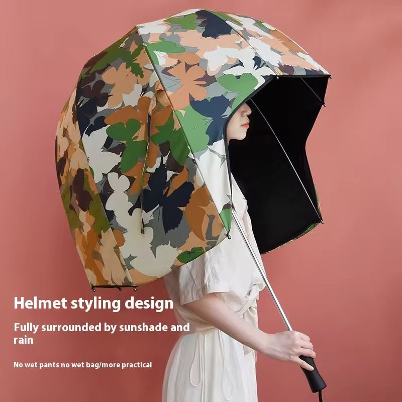 Head Cover Straight Umbrella – Hands-Free Outdoor Protection