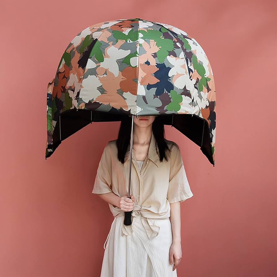Head Cover Straight Umbrella – Hands-Free Outdoor Protection