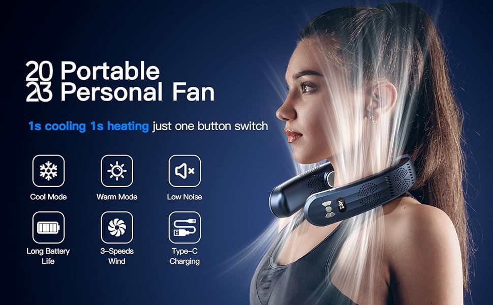 Wintech  Ice Cooling & Heating Neck Air Conditioner - Neck Cooler Neck Fan That Blow Cold Air