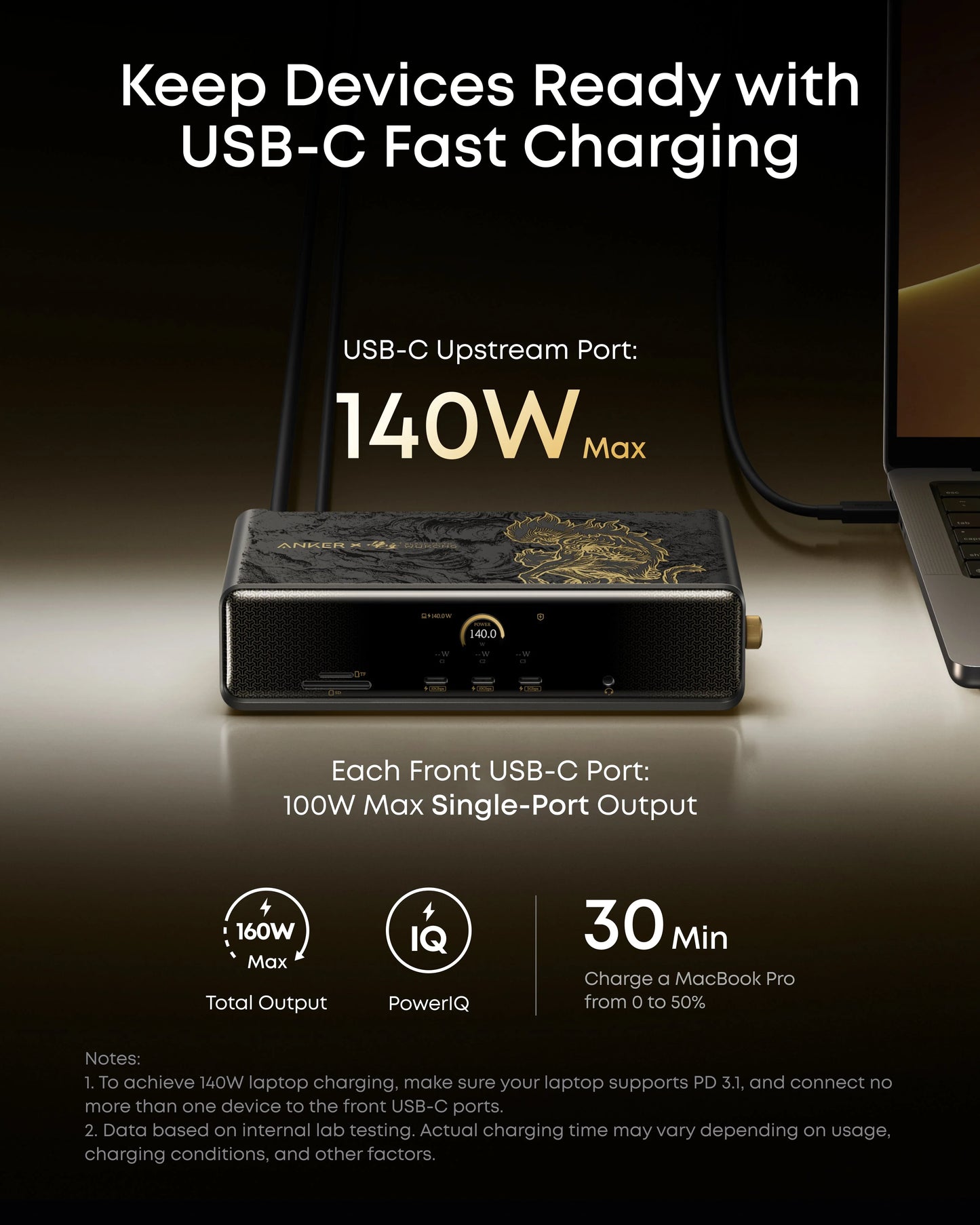 (Anker × Black Myth: Wukong Edition) Anker Prime Docking Station (14-in-1, Triple Display, DisplayLink) with DL7400