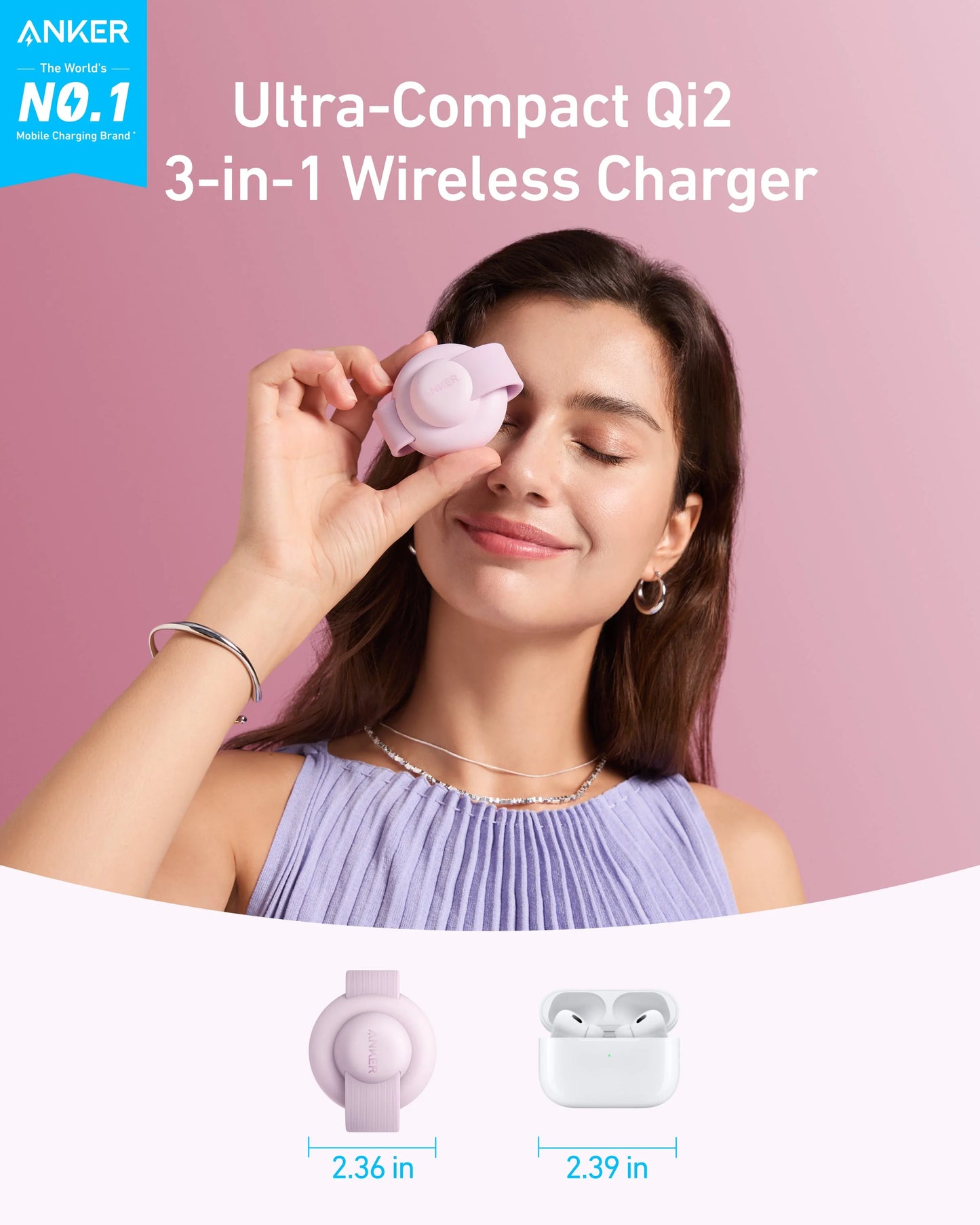 Anker MagGo 3-in-1 Wireless Charging Station (Foldable Pad)