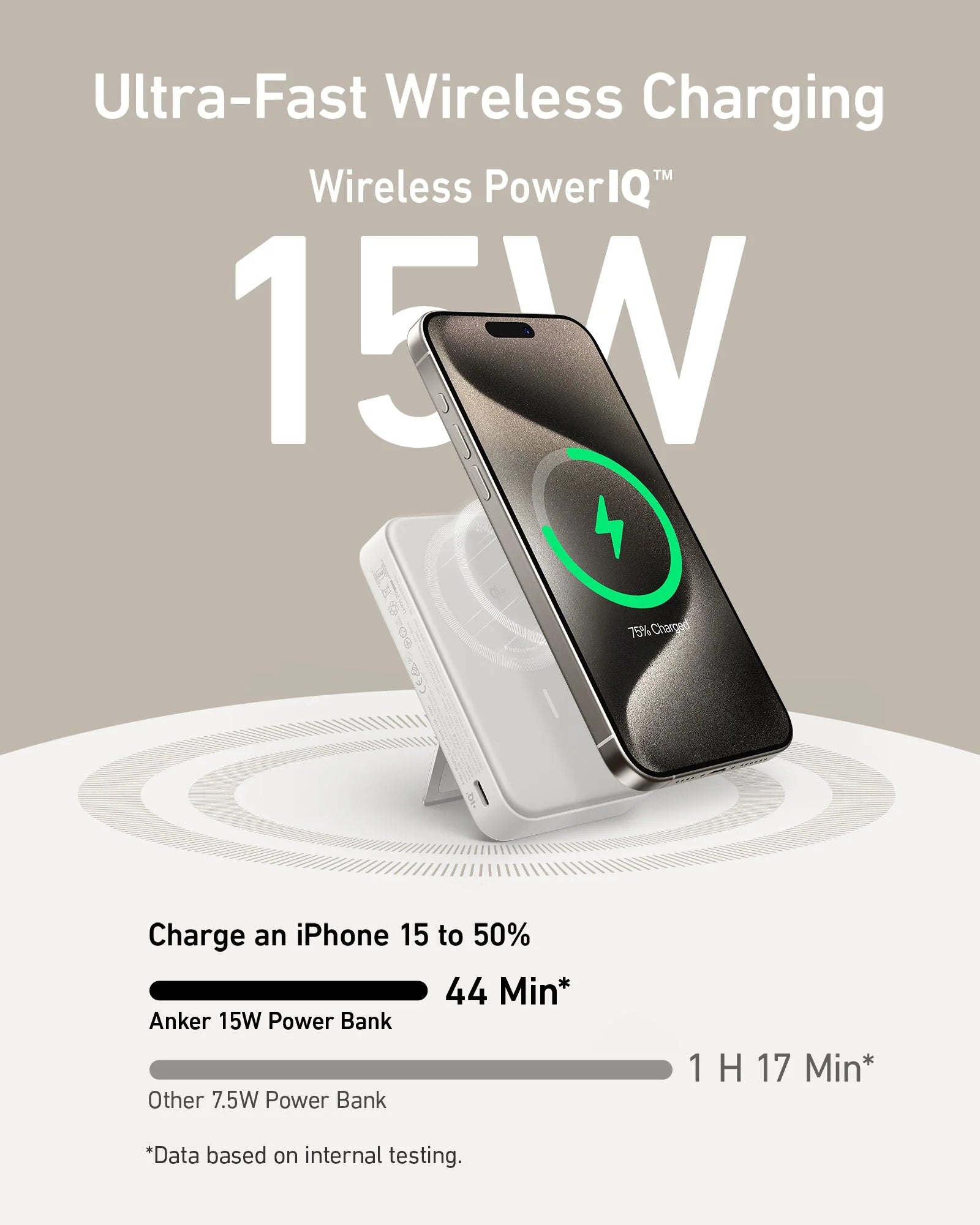 Anker MagGo Power Bank (10K, Qi2 Certified) | W Fast Wireless Charger with Smart Display & Kickstand