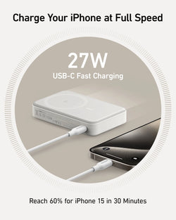 Anker MagGo 3-in-1 Qi2 Wireless Charging Station & Power Bank | 15W Fast MagSafe Charger, Foldable Travel Design