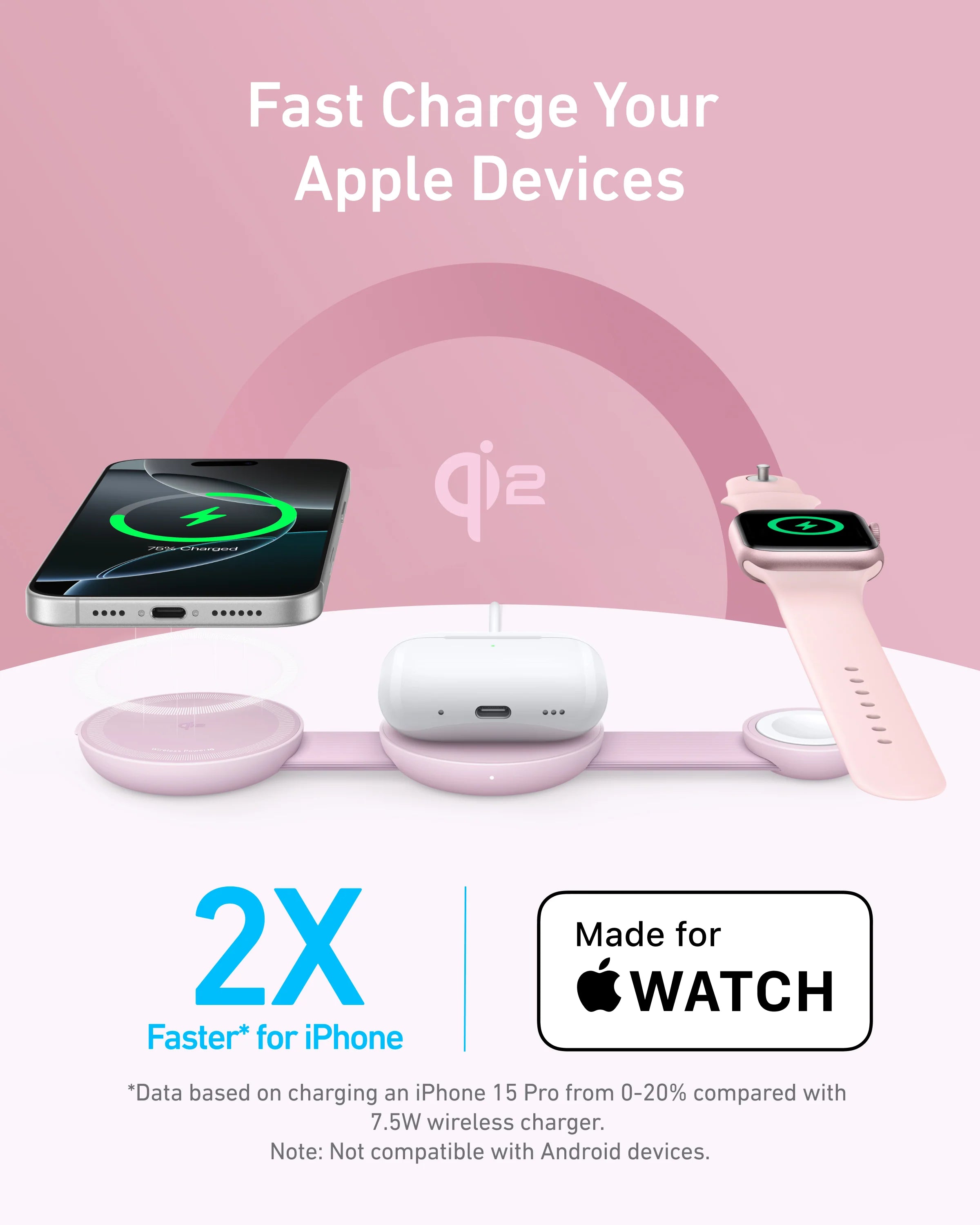 Anker MagGo 3-in-1 Wireless Charging Station (Foldable Pad)