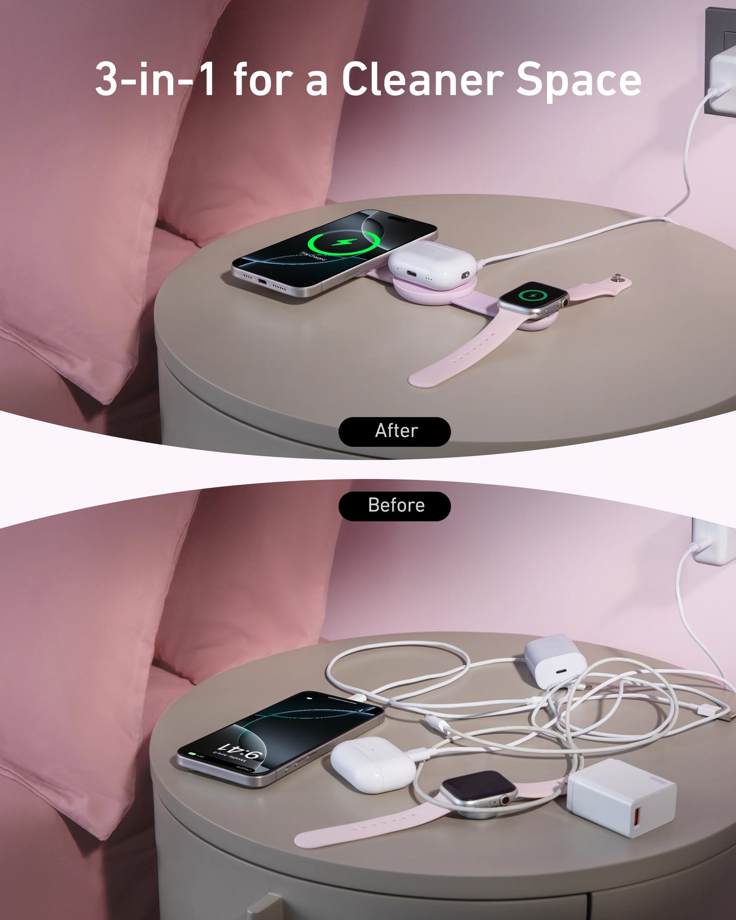 Anker MagGo 3-in-1 Wireless Charging Station (Foldable Pad)