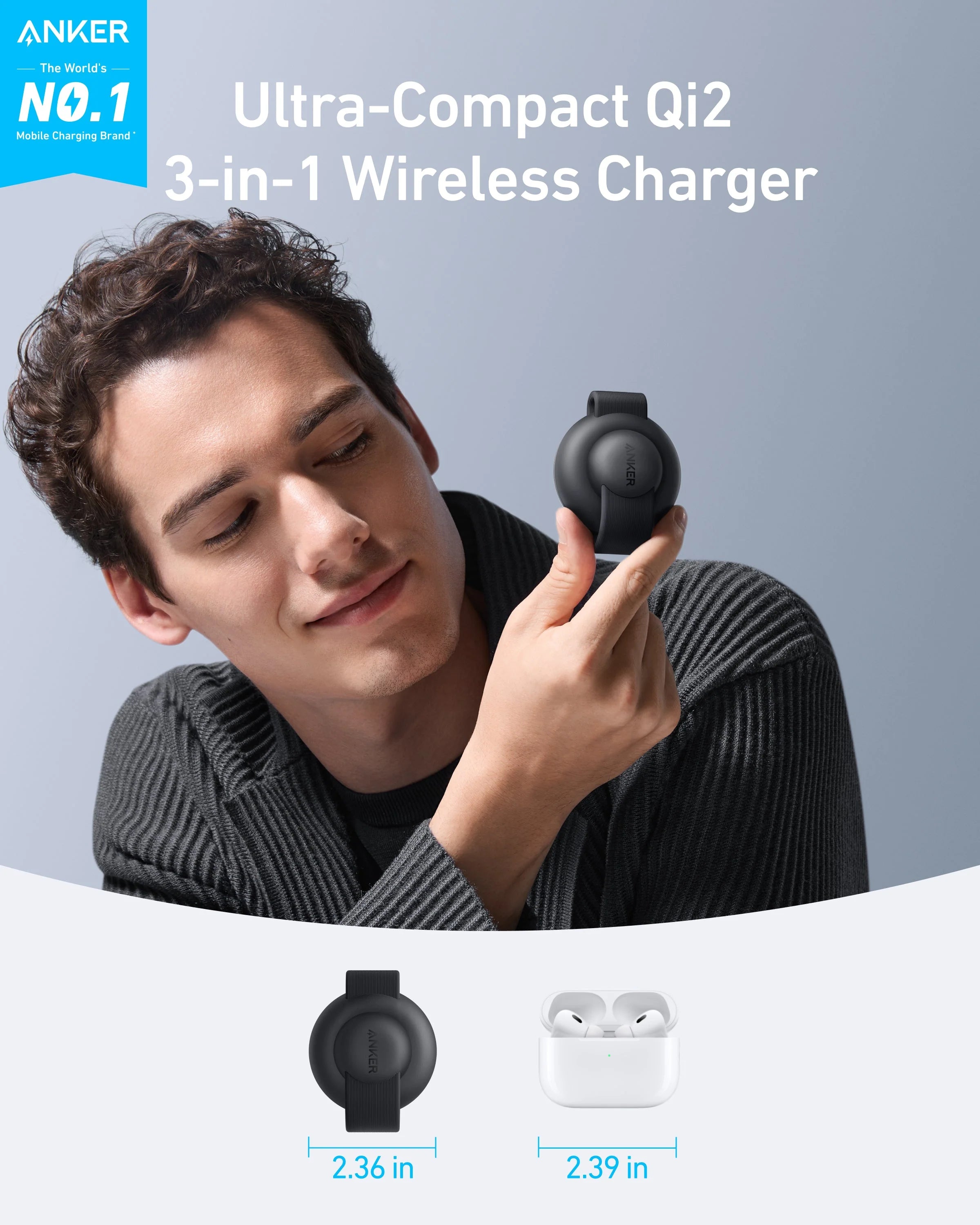 Anker MagGo 3-in-1 Wireless Charging Station (Foldable Pad)