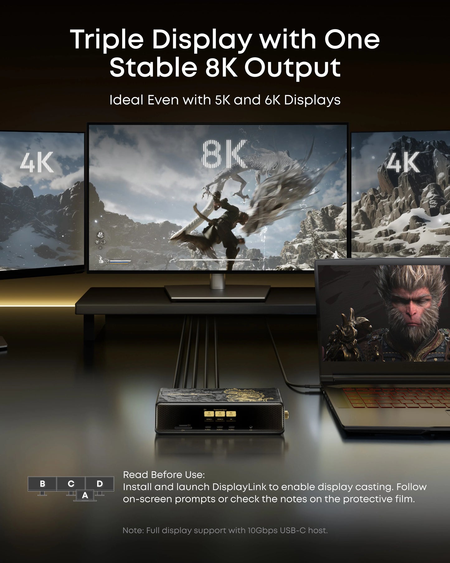 (Anker × Black Myth: Wukong Edition) Anker Prime Docking Station (14-in-1, Triple Display, DisplayLink) with DL7400