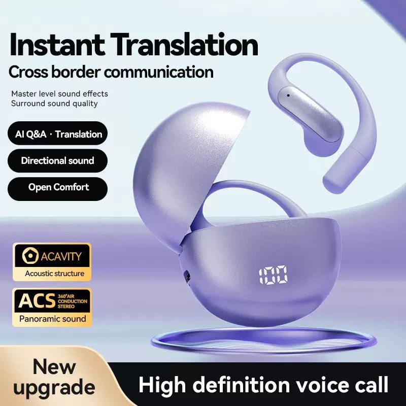 Wirelss Multi-Language Translator  Earphones with HD Voice & Immersive Sound