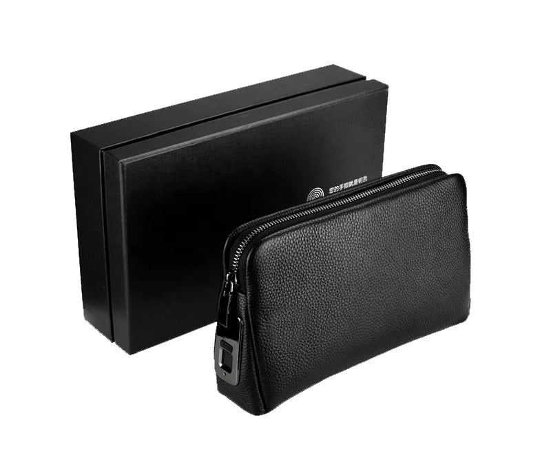 Men's Bag Fingerprint Lock/ Genuine Leather/ Envelope Bag/ Clutch Bag/ Business and Fashion Clutch