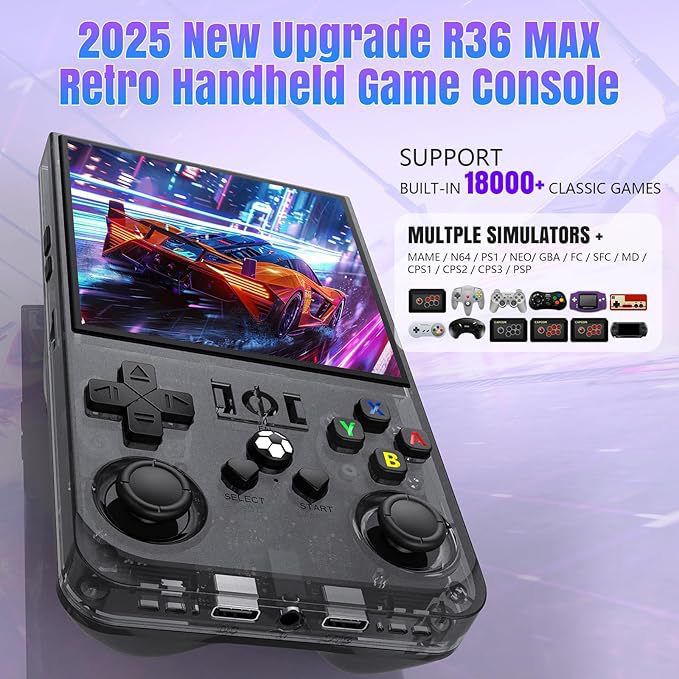 R36 MAX Retro Handheld Game Console