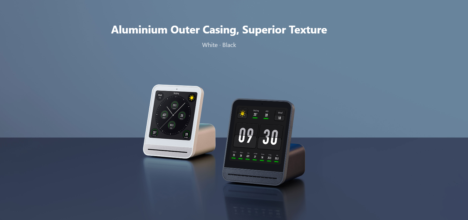 Qingping Air Monitor 2 -  7 metrics · Replaceable PM sensor · Automation · Touchscreen · Wi-Fi connectivity