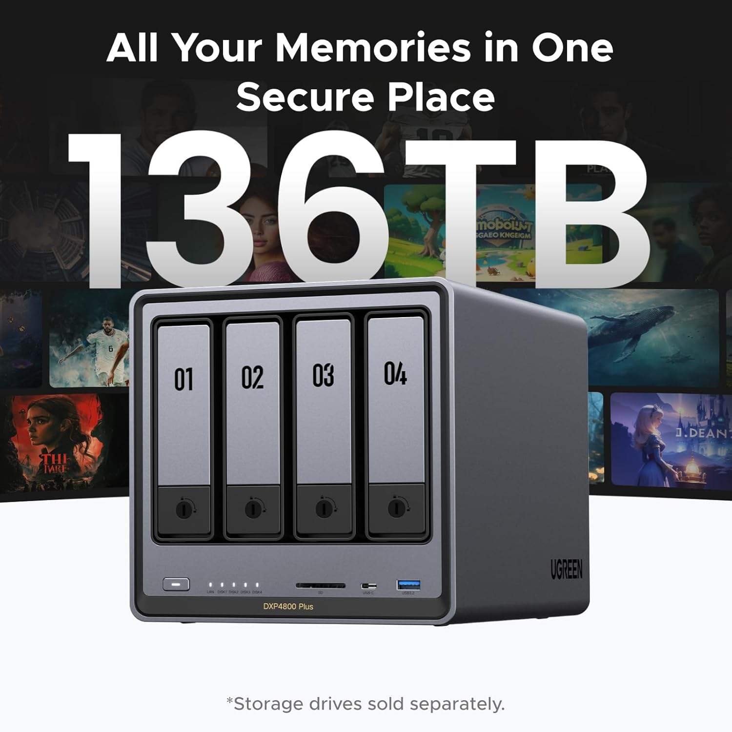 UGREEN NASync DXP4800 Plus – 4-Bay High-Performance Desktop NAS (Diskless)