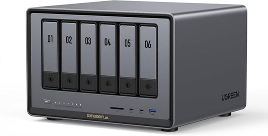UGREEN NASync DXP6800 Plus – 6-Bay High-Performance Desktop NAS - Intel Core i3-1215U | 6-Core Processor | 10GbE + 2.5GbE | 4K HDMI | Up to 196TB Storage | Diskless