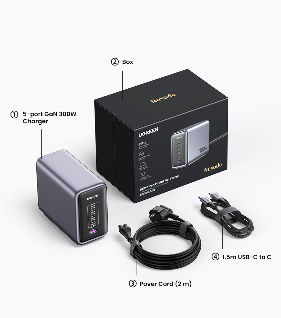UGREEN Nexode Pro 300W GaN 5-Port Desktop Charger (PD 3.1)