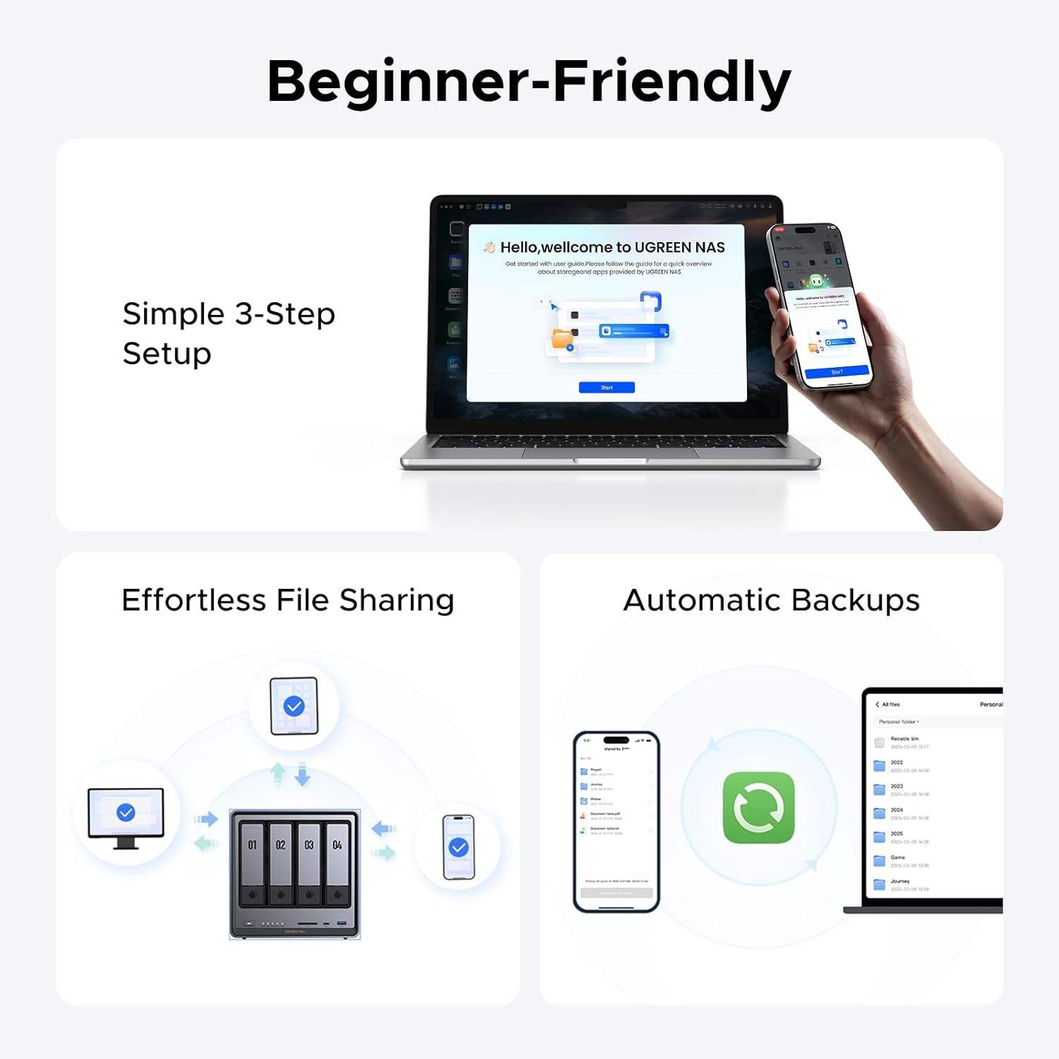 UGREEN NASync DXP4800 Plus – 4-Bay High-Performance Desktop NAS (Diskless)