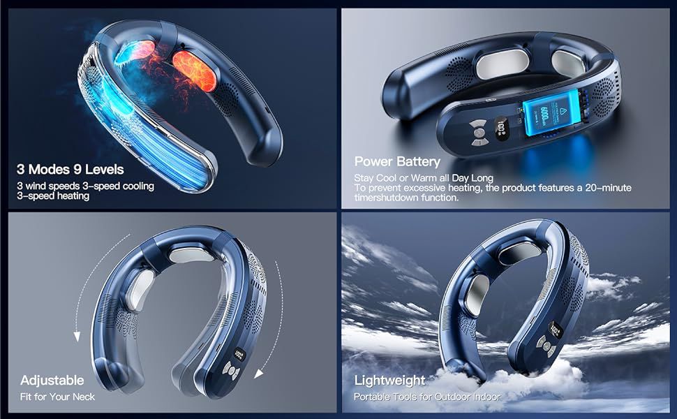 Wintech  Ice Cooling & Heating Neck Air Conditioner - Neck Cooler Neck Fan That Blow Cold Air