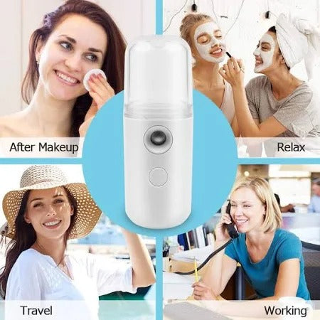 Nano Facial Mist Sprayer, Portable Cool Mist Facial Steamer Handy Mist Sprayer for Face Moisturizing & Hydrating Mini USB