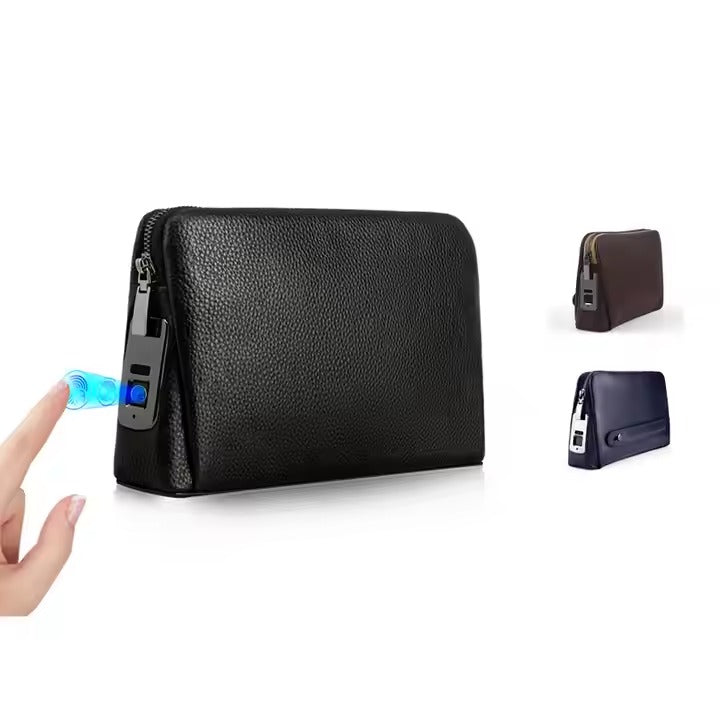 Men's Bag Fingerprint Lock/ Genuine Leather/ Envelope Bag/ Clutch Bag/ Business and Fashion Clutch