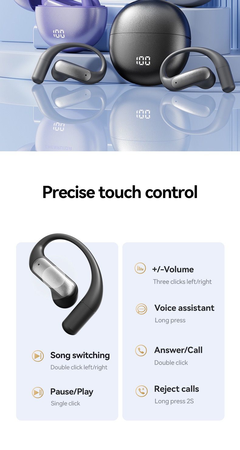 Wirelss Multi-Language Translator  Earphones with HD Voice & Immersive Sound