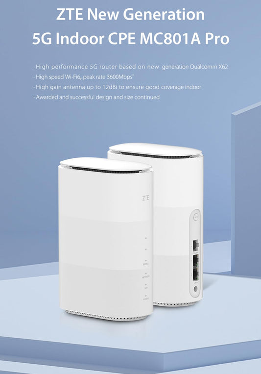 ZTE MC801A Pro 5G Indoor WiFi 6 Router