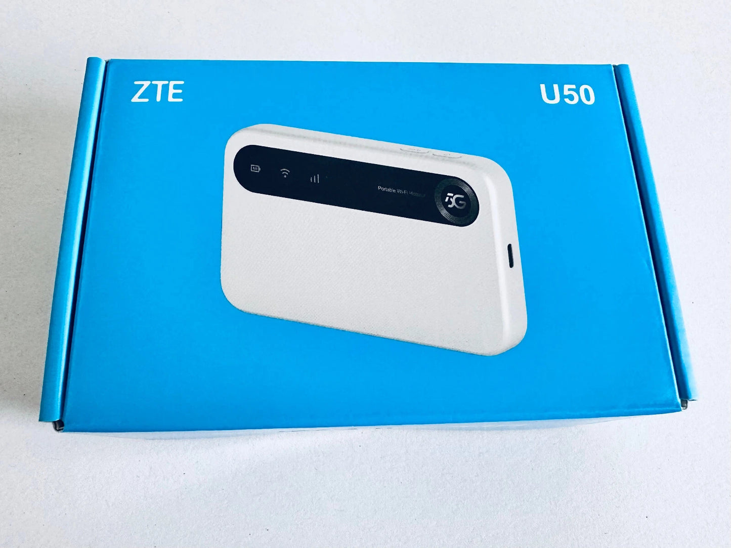 ZTE U50 5G MiFi Portable Wi-Fi 6 Router, AX1800 Mobile Hotspot, 4500mAh Battery, Dual TS-9 External Antenna Ports, Supports 32 Devices