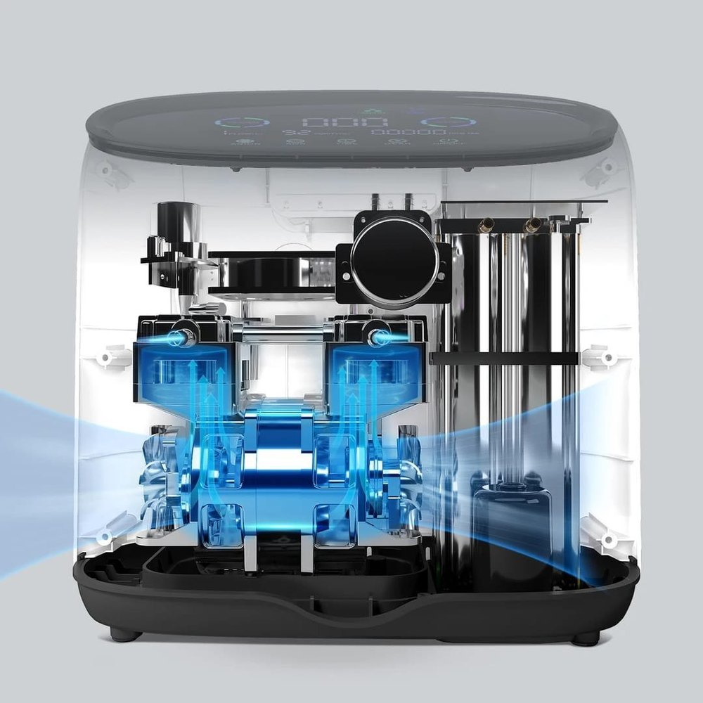 Advanced 1L–8L Oxygen Concentrator with HD Touchscreen & Built-in Stabilizer