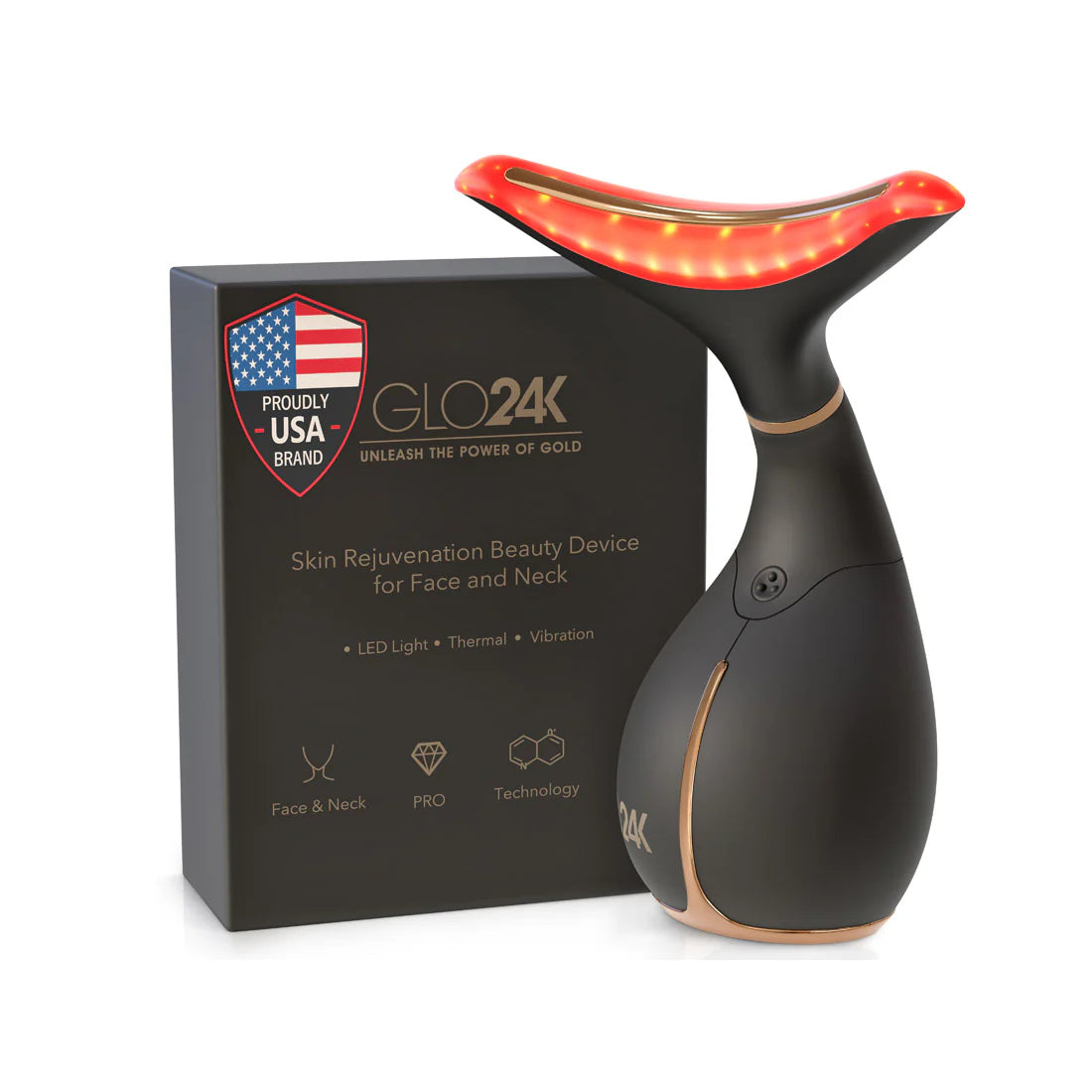 GLO24K Skin Rejuvenation Beauty Device for Face & Neck