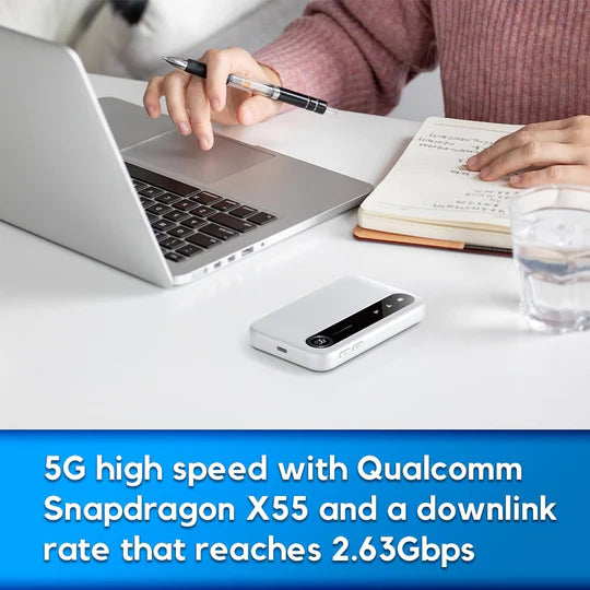 ZTE U50 5G MiFi Portable Wi-Fi 6 Router, AX1800 Mobile Hotspot, 4500mAh Battery, Dual TS-9 External Antenna Ports, Supports 32 Devices